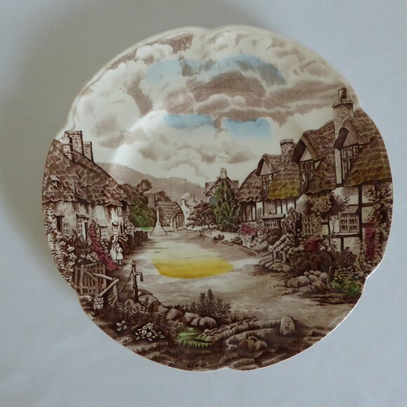 VINTAGE JOHNSON BROS OLDE ENGLISH COUNTRYSIDE 3 TIERED CHINA SERVING TRAY - Picture 10 of 16